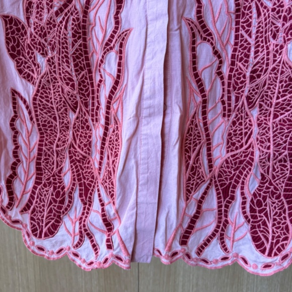 RARE Farm Rio Embroidered Western Dress In Light Pink - Picture 7 of 9